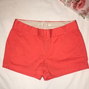 J. Crew Coral Chinos with Clean Hem and Cotton Blend